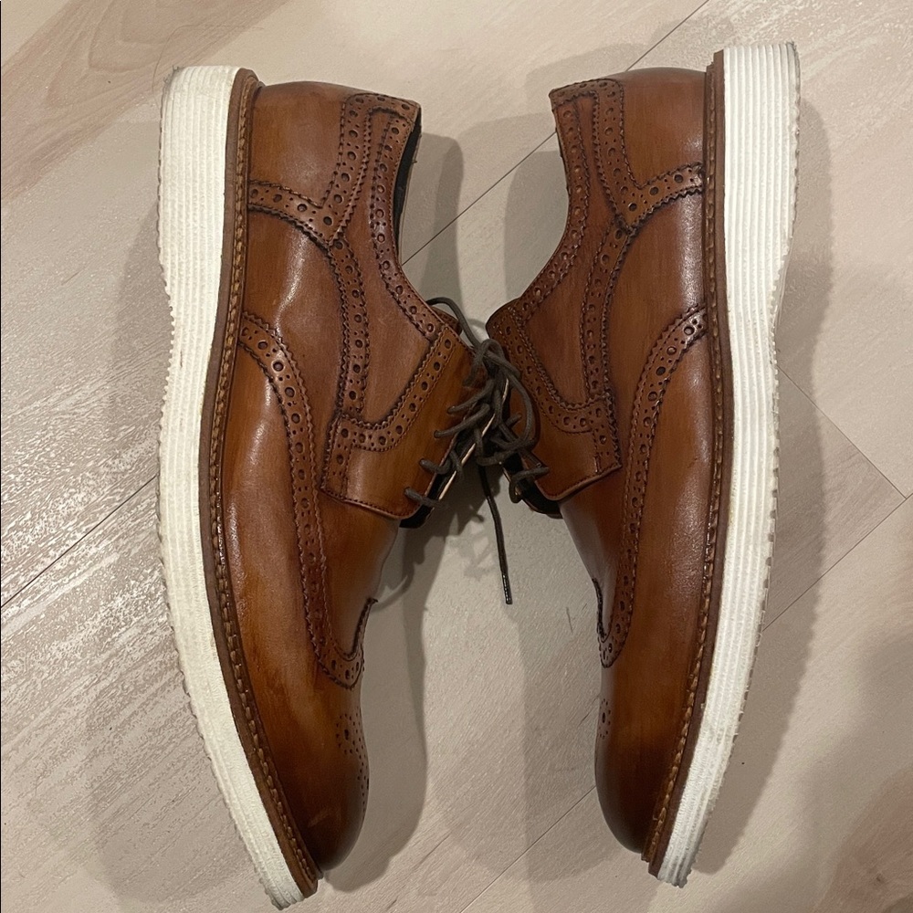 Trask Italian Wingtip Sport Shoe Vintage Finished in Cognac 11.5 - Picture 6 of 12